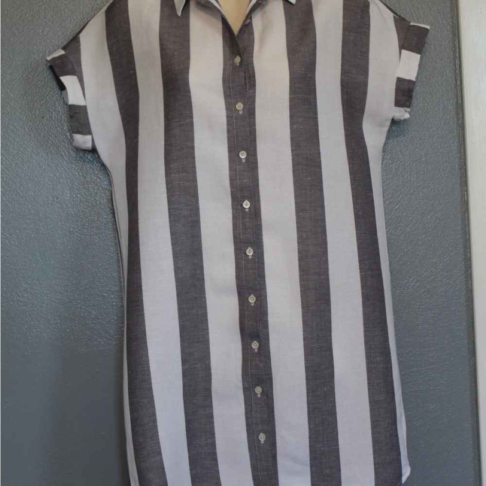 Madewell Striped Button Front Maywood Shirt Dress XXS